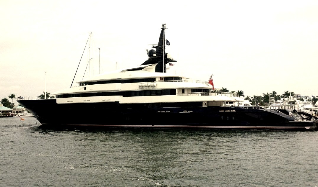 Huge Luxury Yacht On The Water