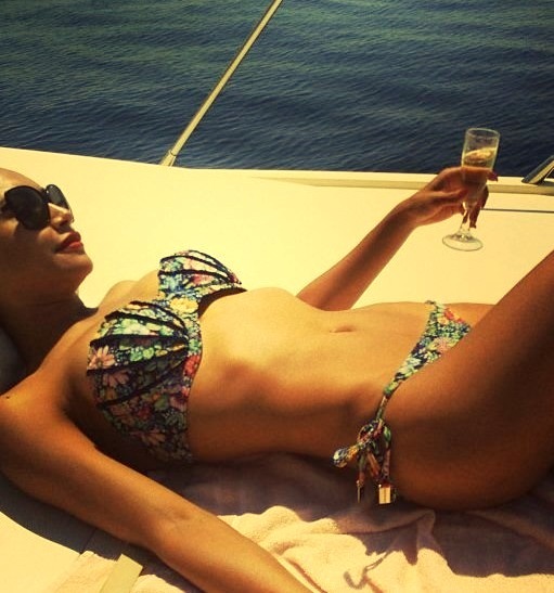 Bikini and Champagne - Yacht Life