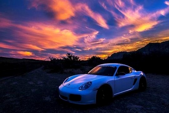 White Porsche On The Mountains